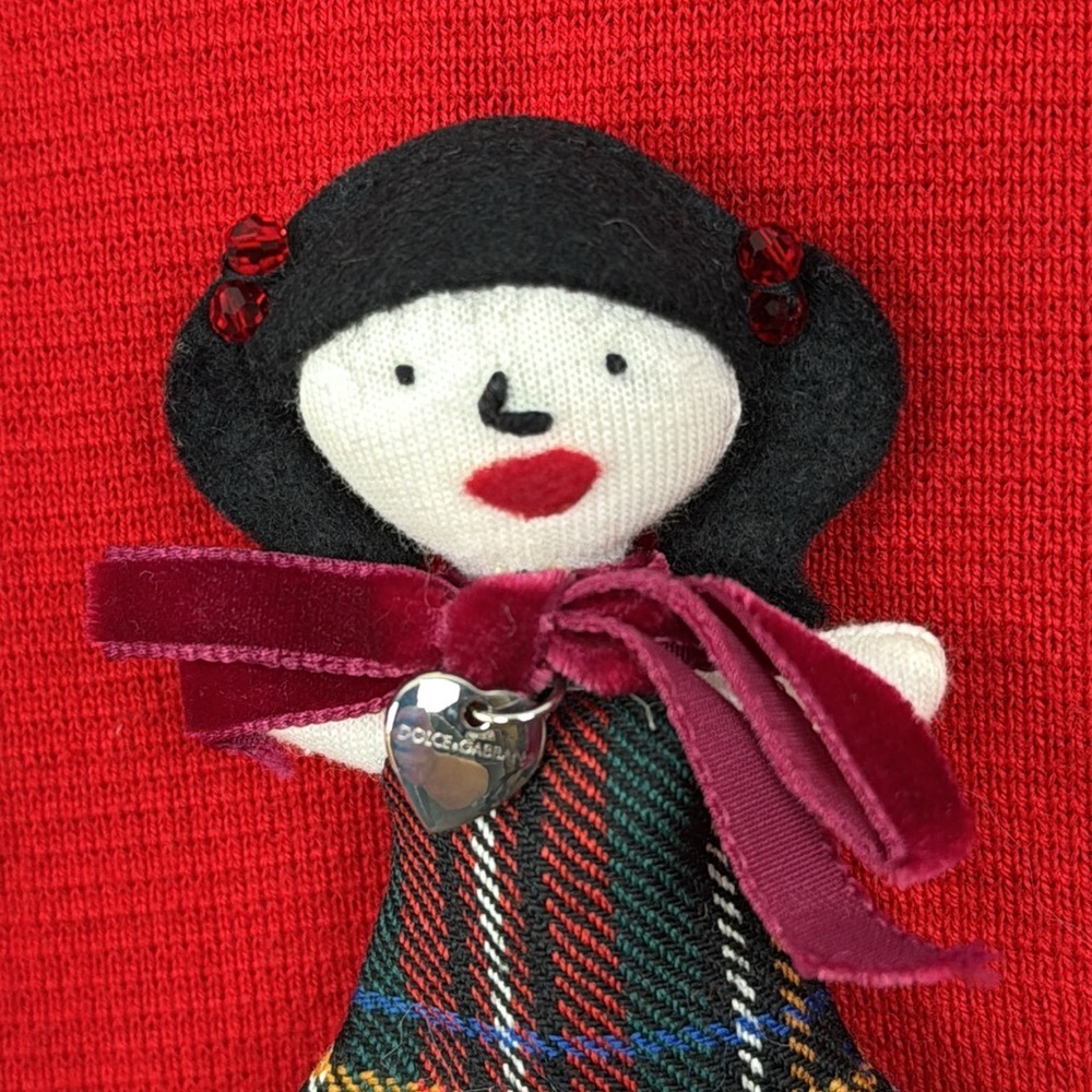 Dolce & Gabbana Tartan Plaid Dress with Doll Broach. Size 9/10. - Picture 6 of 13